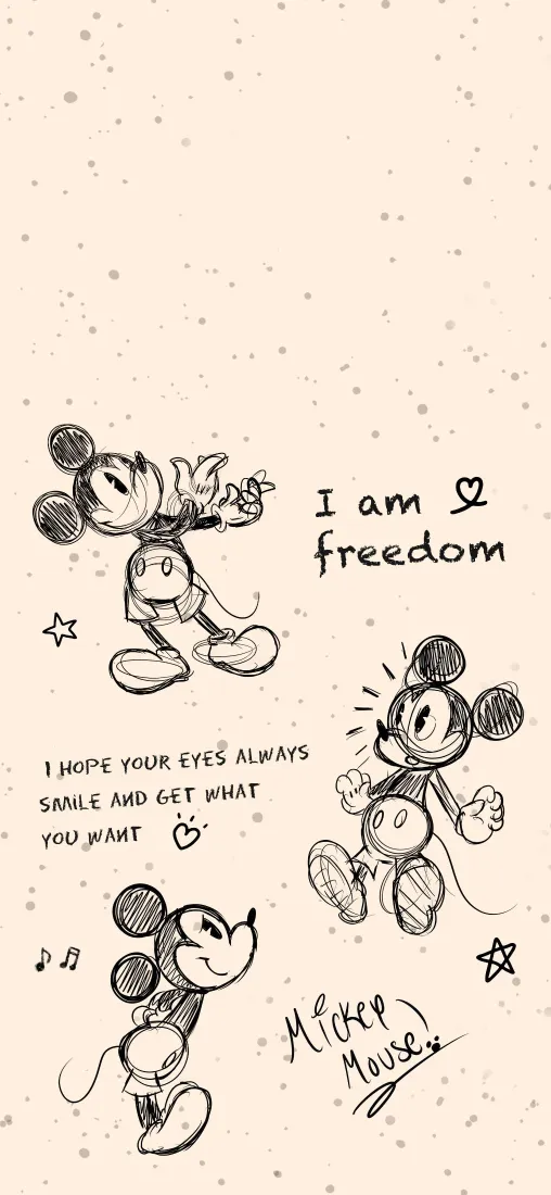 米奇手绘手机壁纸|偏黄背景 - Happy Mickey「哲风壁纸」 米奇手绘手机壁纸|偏黄背景 - Happy Mickey「哲风壁纸」