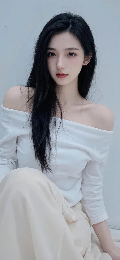 长发美女手机壁纸|浅灰背景图片 - 清新穿搭「哲风壁纸」 长发美女手机壁纸|浅灰背景图片 - 清新穿搭「哲风壁纸」