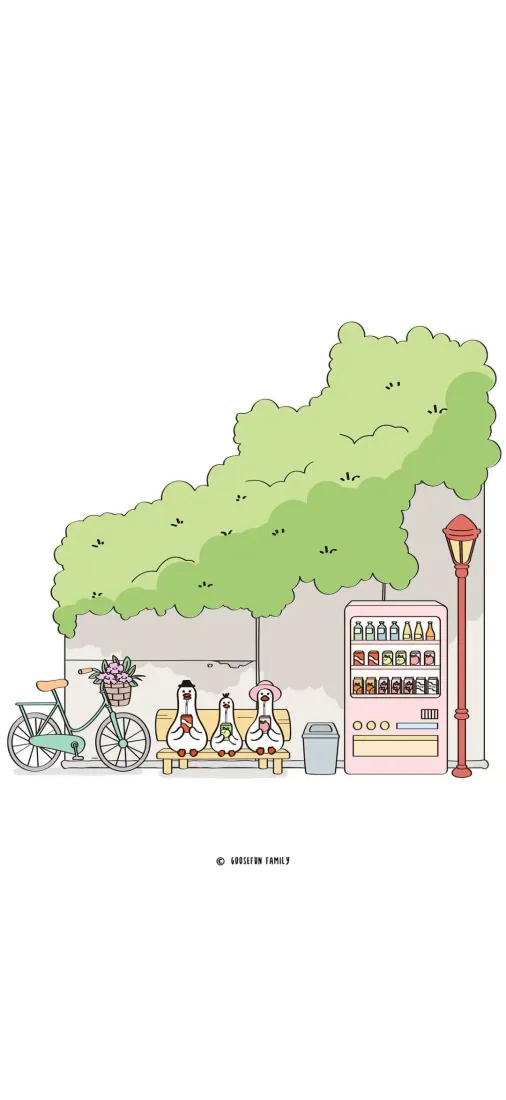 卡通街道小店手机壁纸|简约插画 - 绿树自行车「哲风壁纸」 卡通街道小店手机壁纸|简约插画 - 绿树自行车「哲风壁纸」
