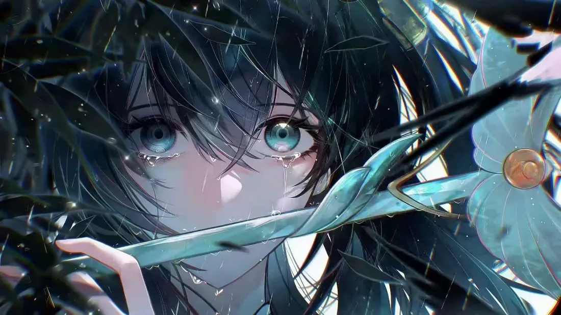 2k动漫女孩悲伤绿蓝壁纸|雨天树叶背景 - 蓝绿「哲风壁纸」 2k动漫女孩悲伤绿蓝壁纸|雨天树叶背景 - 蓝绿「哲风壁纸」