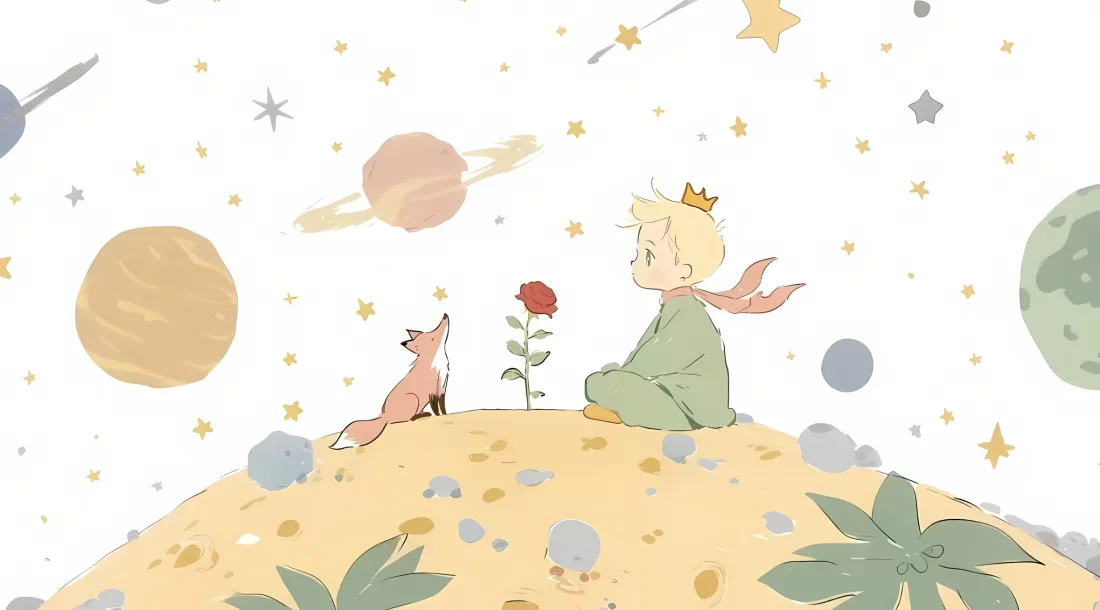 2k小王子狐狸壁纸｜童话星球背景 - 玫瑰「哲风壁纸」
