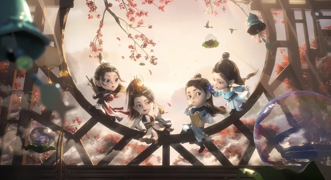 2k师兄啊师兄Q版角色壁纸｜古风樱花 - 动漫「哲风壁纸」