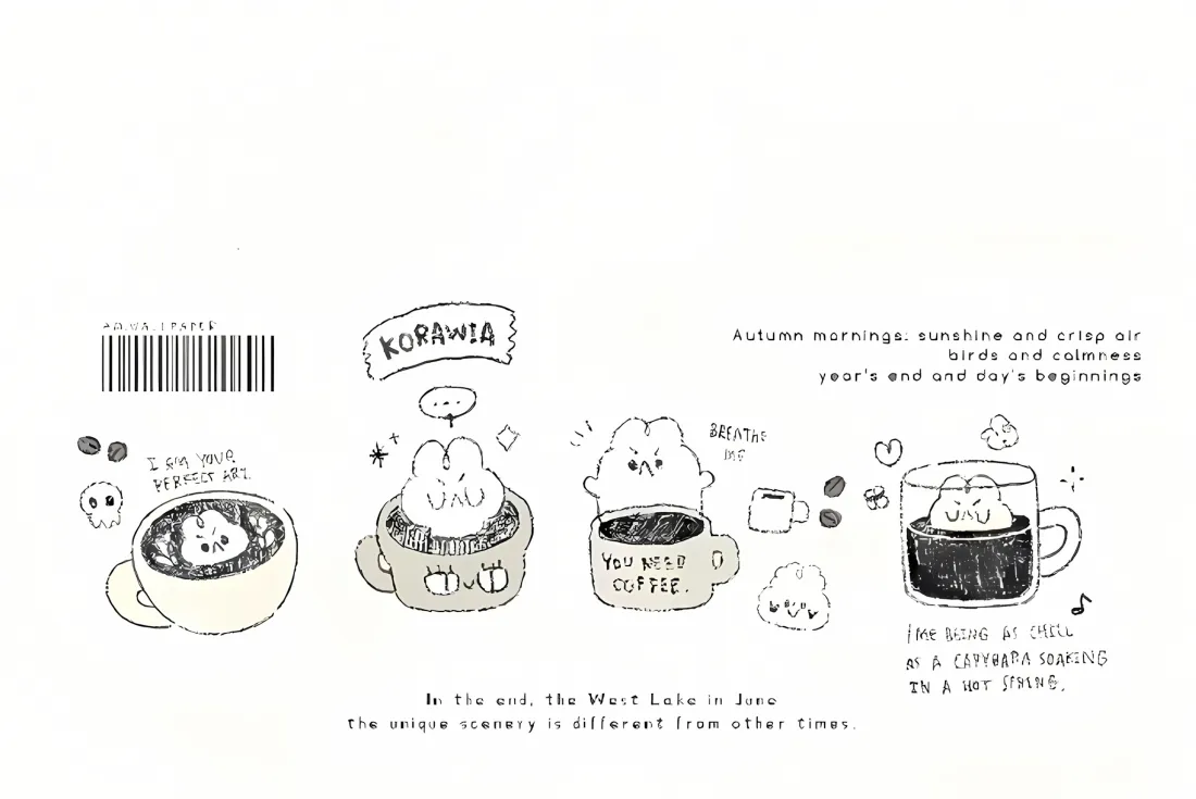 2k卡通猫咪手绘壁纸｜简约黑白简笔画 - 可爱「哲风壁纸」