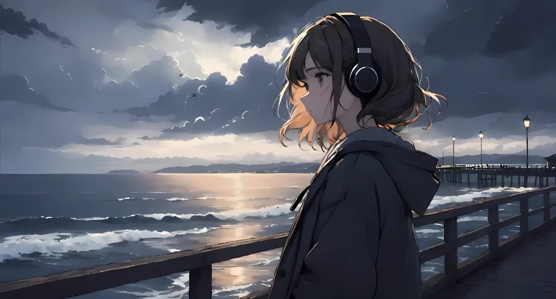 2k动漫女孩海边耳机壁纸|黄昏海浪背景 - 动漫「哲风壁纸」 2k动漫女孩海边耳机壁纸|黄昏海浪背景 - 动漫「哲风壁纸」