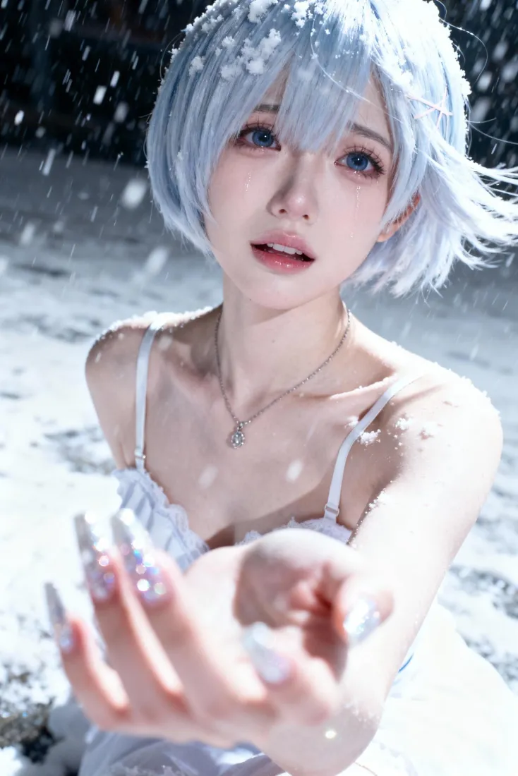4k短发壁纸 - 蕾姆 - 冬日 - 雪景「哲风壁纸」