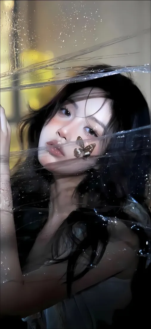 蝴蝶妆美女手机壁纸|水珠玻璃 - 艺术「哲风壁纸」 蝴蝶妆美女手机壁纸|水珠玻璃 - 艺术「哲风壁纸」