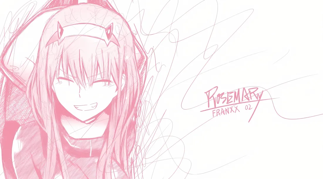 2k02红色线稿壁纸 - DARLING in the FRANXX「哲风壁纸」 2k02红色线稿壁纸 - DARLING in the FRANXX「哲风壁纸」