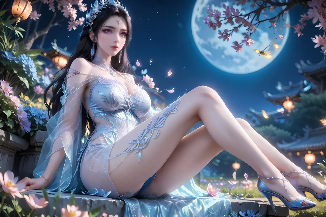 4k叶婵宫壁纸|月夜樱花背景 - 蓝色古装美女「哲风壁纸」 4k叶婵宫壁纸|月夜樱花背景 - 蓝色古装美女「哲风壁纸」