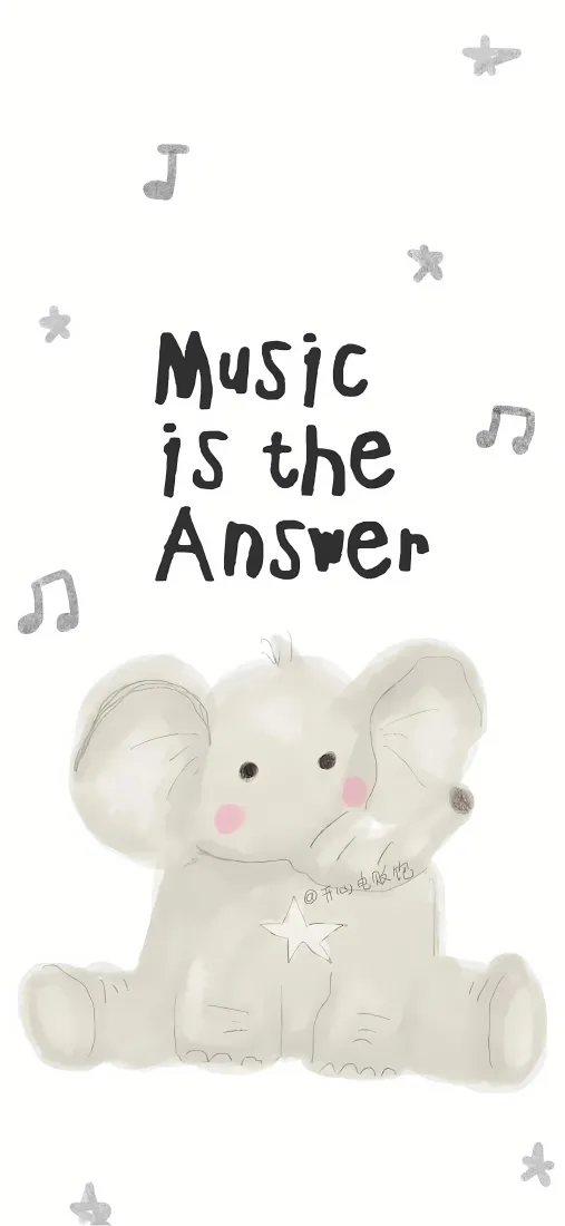 卡通大象手机壁纸|ins风背景图片 - Music is the Answer「哲风壁纸」 卡通大象手机壁纸|ins风背景图片 - Music is the Answer「哲风壁纸」