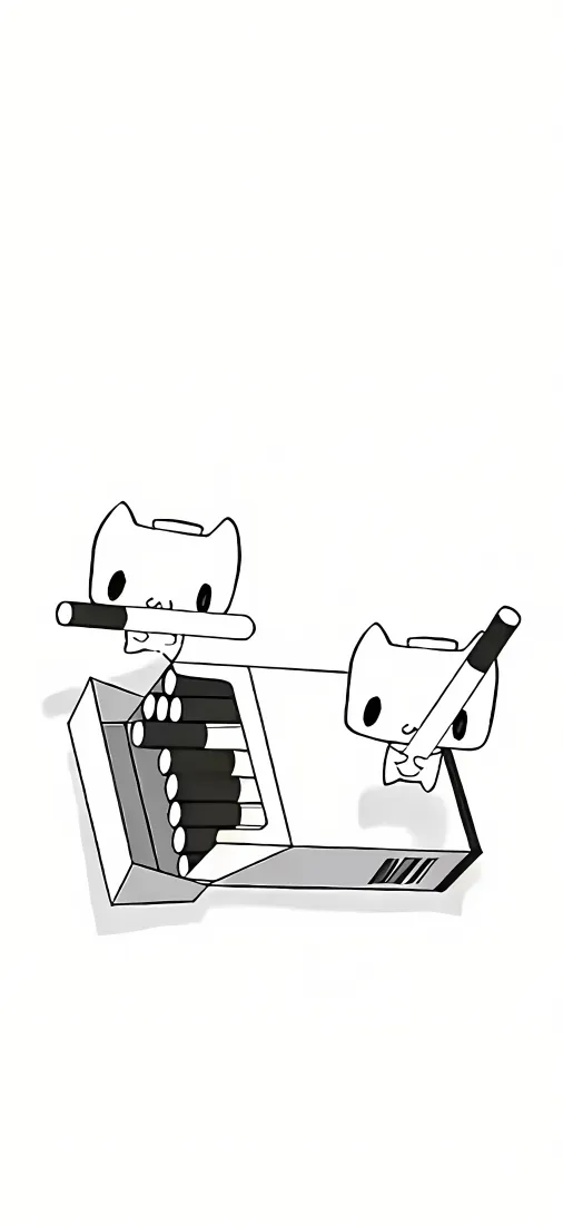 卡通小猫手机壁纸|黑白简约背景图片 - ins风「哲风壁纸」 卡通小猫手机壁纸|黑白简约背景图片 - ins风「哲风壁纸」