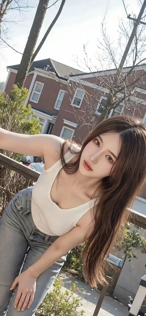 美女手机壁纸|户外住宅背景图片 - 牛仔裤白背心「哲风壁纸」 美女手机壁纸|户外住宅背景图片 - 牛仔裤白背心「哲风壁纸」
