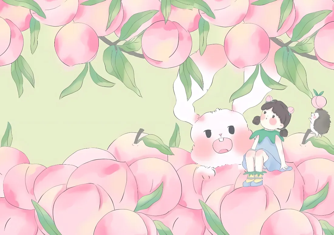 2k卡通兔子桃子壁纸|桃子林背景图片 - 小女孩「哲风壁纸」 2k卡通兔子桃子壁纸|桃子林背景图片 - 小女孩「哲风壁纸」