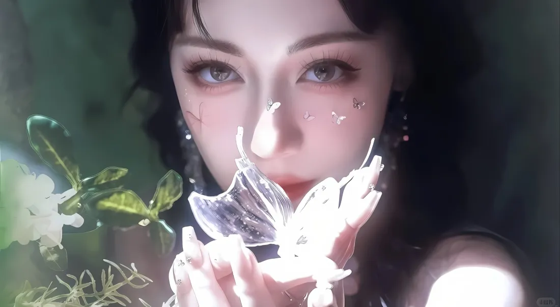 2k迪丽热巴壁纸｜花仙背景图片 - 蝴蝶「哲风壁纸」