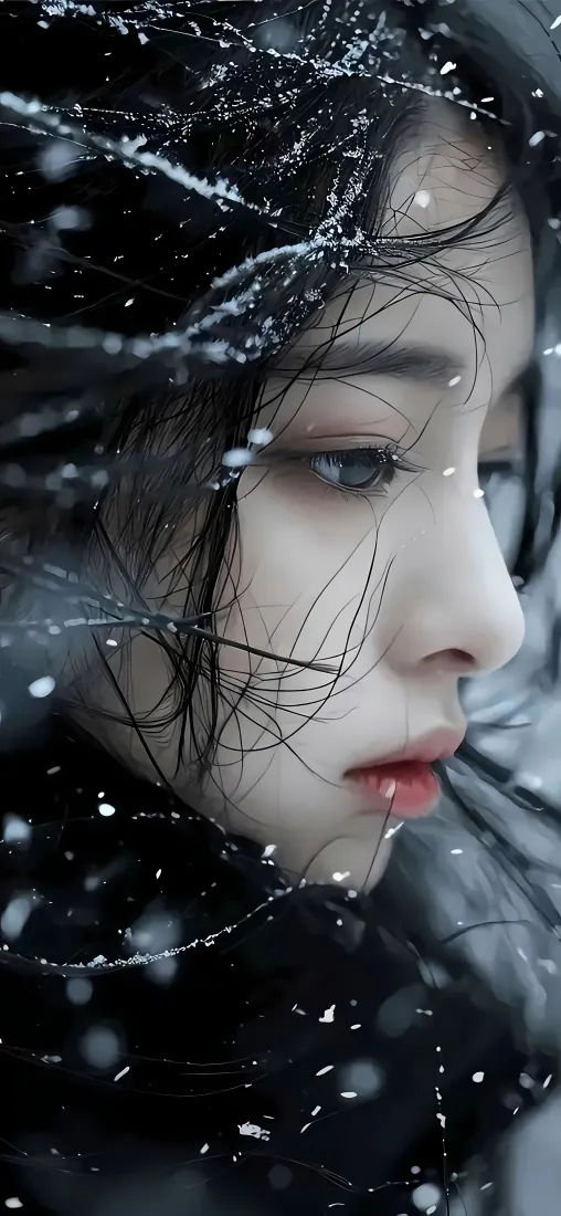 侧颜美女手机壁纸|雪景背景 - 下雪「哲风壁纸」 侧颜美女手机壁纸|雪景背景 - 下雪「哲风壁纸」