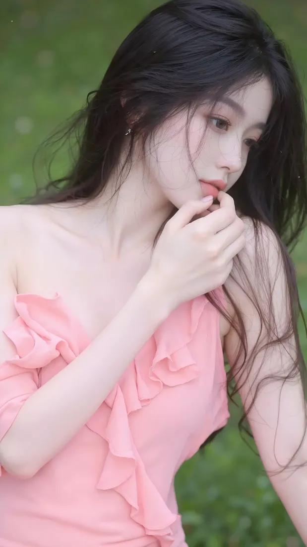 粉色连衣裙美女手机壁纸|草地背景图片 - 清新「哲风壁纸」 粉色连衣裙美女手机壁纸|草地背景图片 - 清新「哲风壁纸」