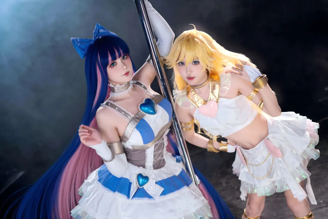 8kcosplay壁纸｜二次元背景图片 - 蓝发金发天使「哲风壁纸」