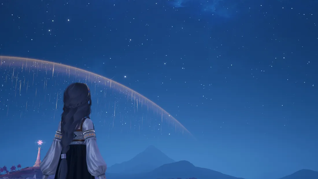 4k夜景壁纸 - 山脉 - 星空 - 背影「哲风壁纸」