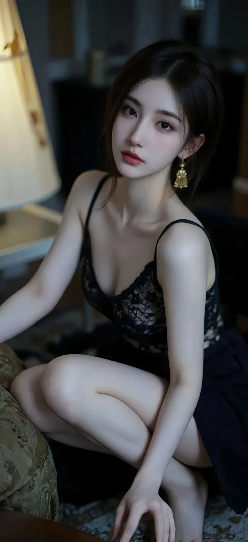 黑衣美女手机壁纸|室内背景 - 红唇耳环Ios「哲风壁纸」 黑衣美女手机壁纸|室内背景 - 红唇耳环Ios「哲风壁纸」