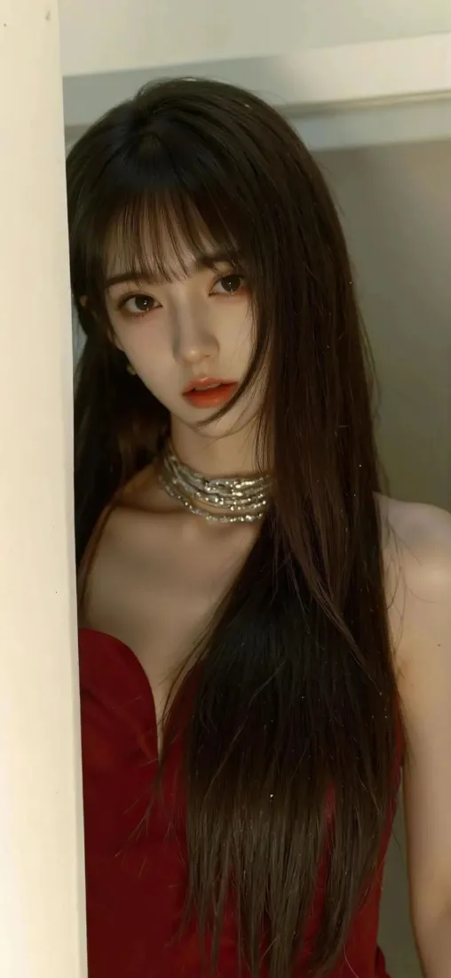 美女手机壁纸｜青春纯欲美女背景图片 - 红衣佳人「哲风壁纸」