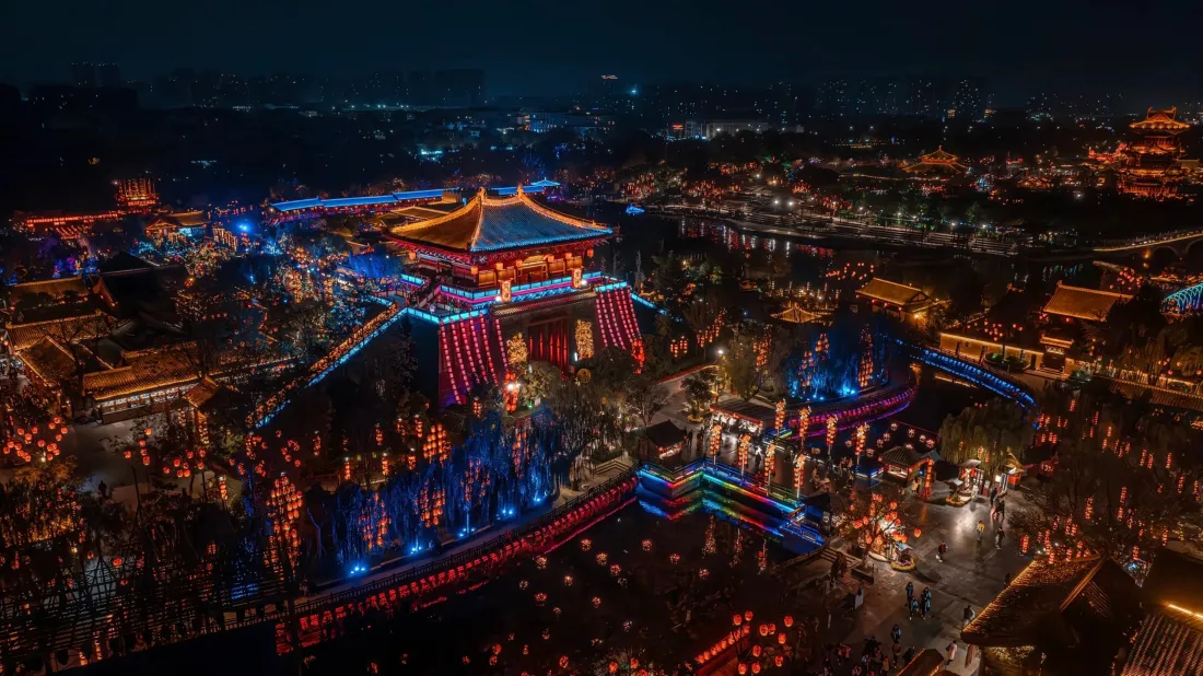 开封夜景壁纸｜开封古城背景图 - 宋韵灯会「哲风壁纸」