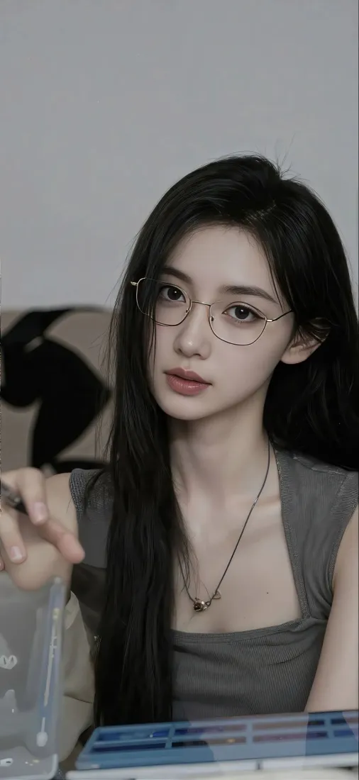 眼镜美女手机壁纸|简约背景 - Ios 长发美女「哲风壁纸」 眼镜美女手机壁纸|简约背景 - Ios 长发美女「哲风壁纸」