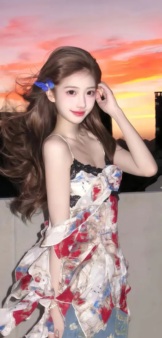 花裙美女手机壁纸|晚霞背景图 - 户外迷人「哲风壁纸」 花裙美女手机壁纸|晚霞背景图 - 户外迷人「哲风壁纸」