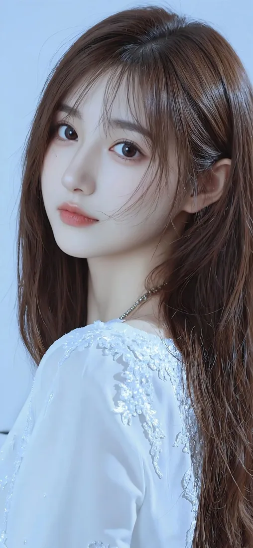 白衣美女手机壁纸|蓝色背景 - Ios甜美美女「哲风壁纸」 白衣美女手机壁纸|蓝色背景 - Ios甜美美女「哲风壁纸」