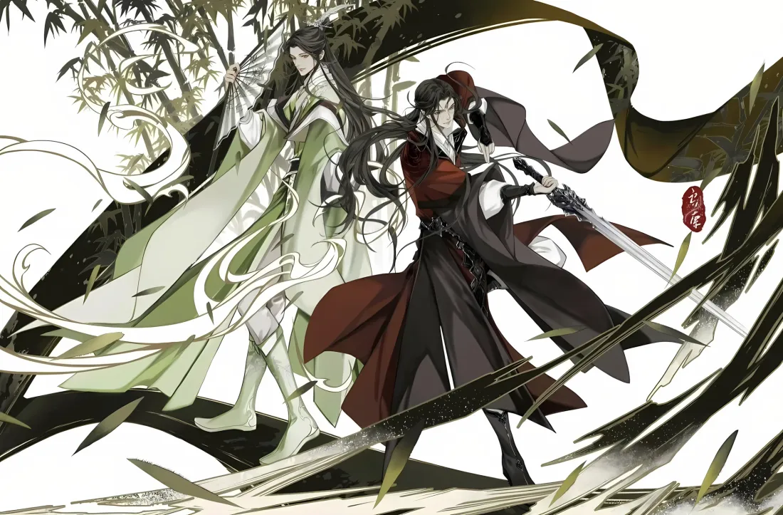 2k人渣反派自救系统壁纸｜古风插画背景 - 沈清秋洛冰河「哲风壁纸」