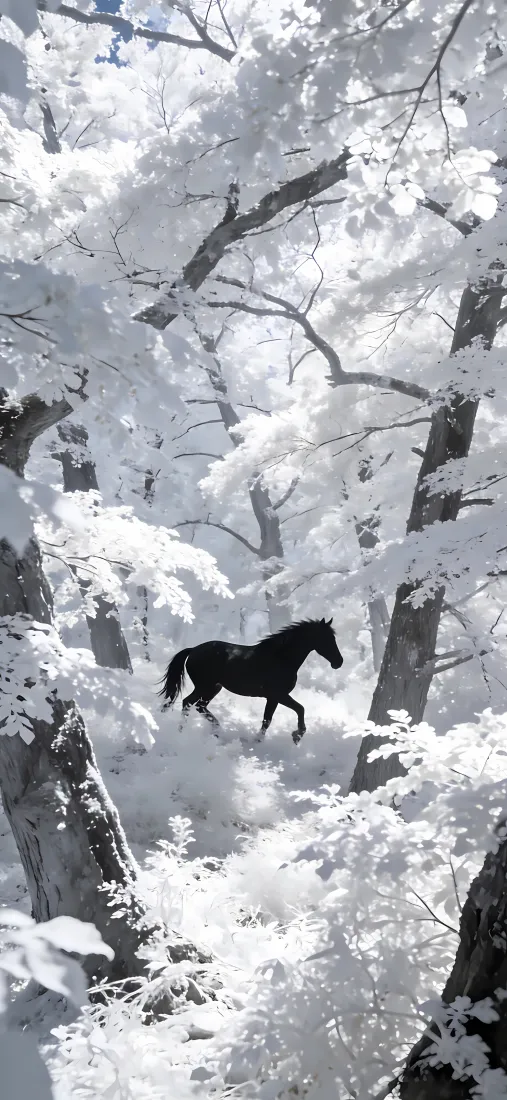 黑马手机壁纸|雪景森林背景图片 - 黑马「哲风壁纸」 黑马手机壁纸|雪景森林背景图片 - 黑马「哲风壁纸」