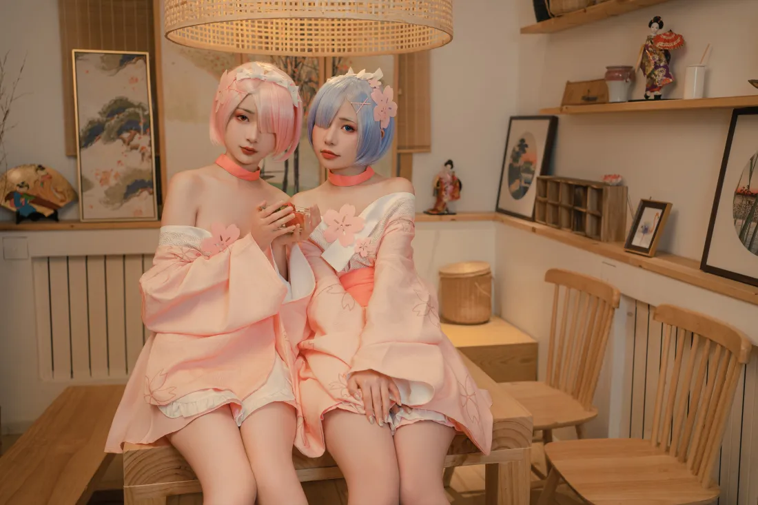 6k蕾姆拉姆壁纸|日式房间背景图片 - 粉色和服cosplay「哲风壁纸」 6k蕾姆拉姆壁纸|日式房间背景图片 - 粉色和服cosplay「哲风壁纸」