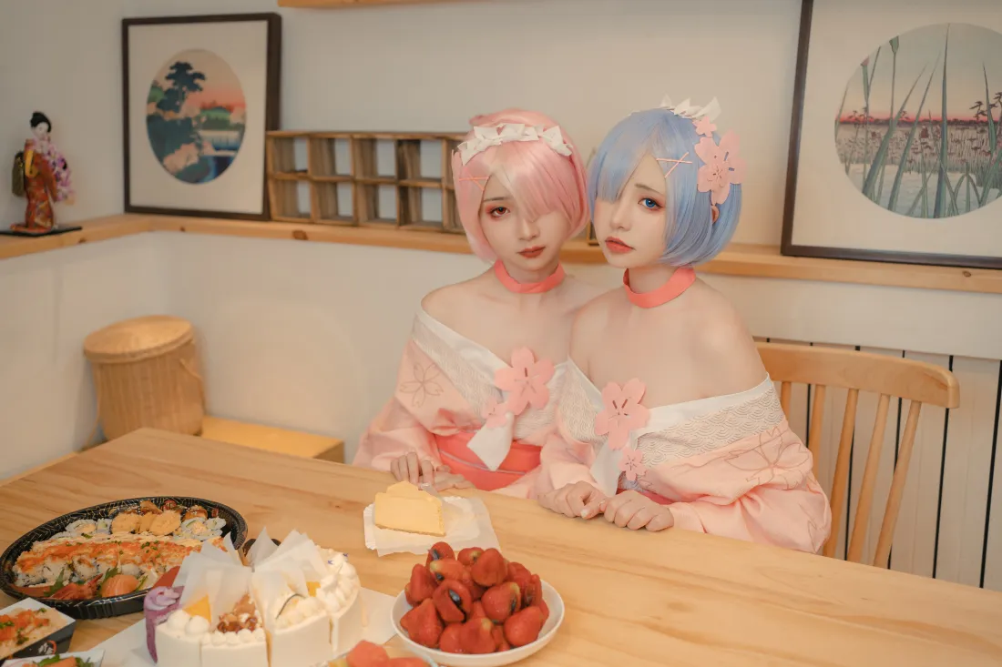 6k蕾姆拉姆和服壁纸|日式房间背景 - 二次元cosplay「哲风壁纸」 6k蕾姆拉姆和服壁纸|日式房间背景 - 二次元cosplay「哲风壁纸」