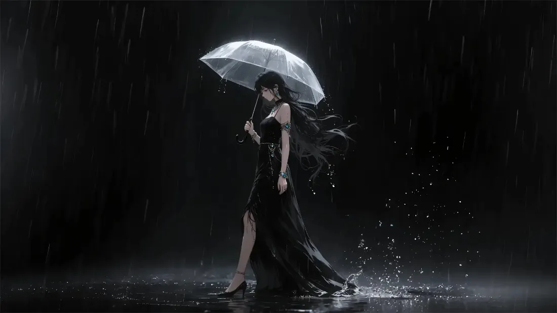 2k雨中黑裙女子壁纸|雨夜背景图片 - 白伞水花「哲风壁纸」 2k雨中黑裙女子壁纸|雨夜背景图片 - 白伞水花「哲风壁纸」
