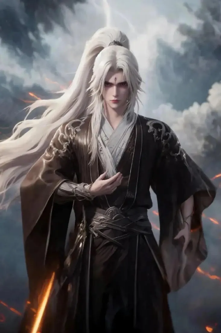 仙逆王麻子手机壁纸｜仙侠背景图片 - 白发黑衣美男「哲风壁纸」
