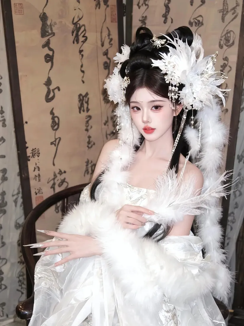 古风美女手机壁纸|古风背景图片 - 白色汉服羽毛装饰「哲风壁纸」 古风美女手机壁纸|古风背景图片 - 白色汉服羽毛装饰「哲风壁纸」