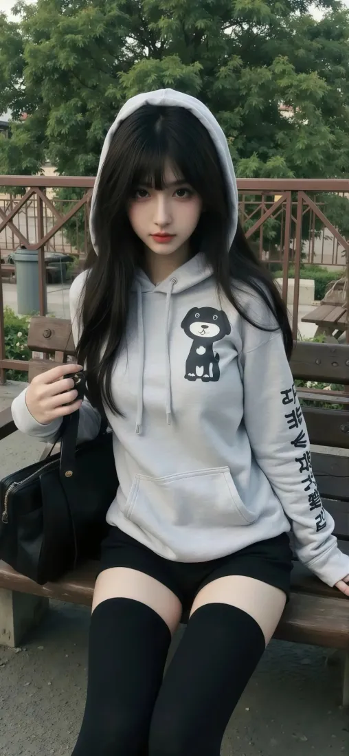 美女手机壁纸|户外长椅背景图片 - 灰色连帽衫黑丝「哲风壁纸」 美女手机壁纸|户外长椅背景图片 - 灰色连帽衫黑丝「哲风壁纸」