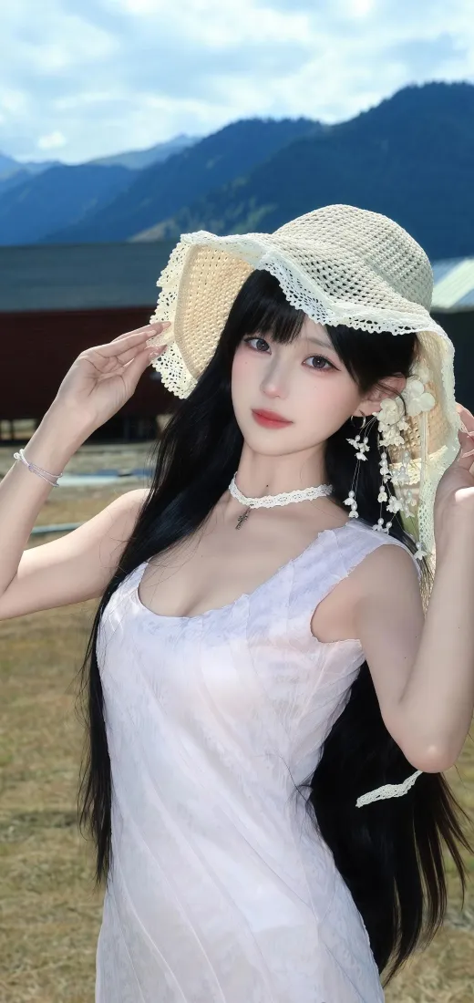 美女手机壁纸|自然风景背景图片 - 草帽白裙深景「哲风壁纸」 美女手机壁纸|自然风景背景图片 - 草帽白裙深景「哲风壁纸」