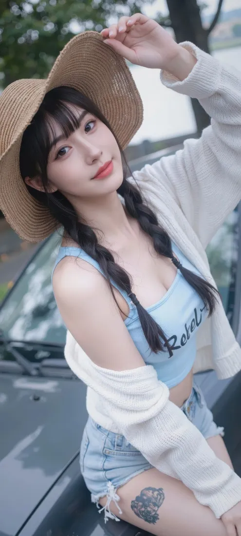 草帽美女手机壁纸|汽车背景图 - 夏日清新穿搭「哲风壁纸」 草帽美女手机壁纸|汽车背景图 - 夏日清新穿搭「哲风壁纸」