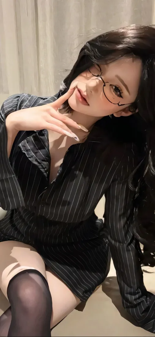 美女手机壁纸|室内背景图片 - 黑丝条纹裙眼镜「哲风壁纸」 美女手机壁纸|室内背景图片 - 黑丝条纹裙眼镜「哲风壁纸」