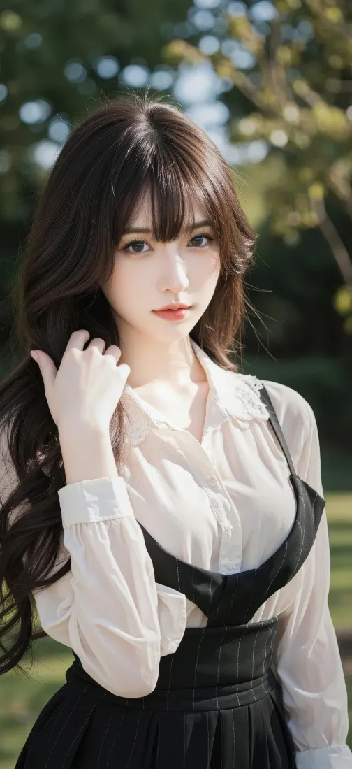 二次元美女手机壁纸|户外背景图片 - 白衬衫黑裙「哲风壁纸」 二次元美女手机壁纸|户外背景图片 - 白衬衫黑裙「哲风壁纸」