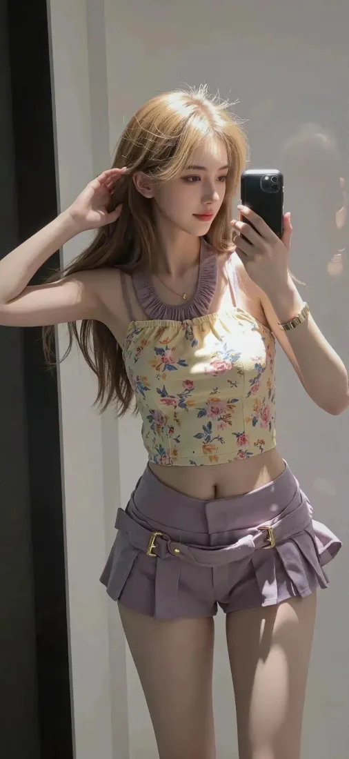 美女自拍手机壁纸|碎花吊带背景 - 紫色短裙「哲风壁纸」 美女自拍手机壁纸|碎花吊带背景 - 紫色短裙「哲风壁纸」