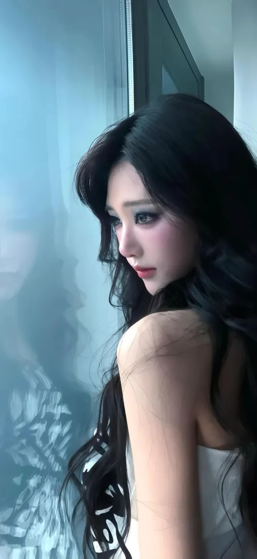长发美女手机壁纸|室内偏蓝背景图片 - 白衣卷发美女「哲风壁纸」 长发美女手机壁纸|室内偏蓝背景图片 - 白衣卷发美女「哲风壁纸」