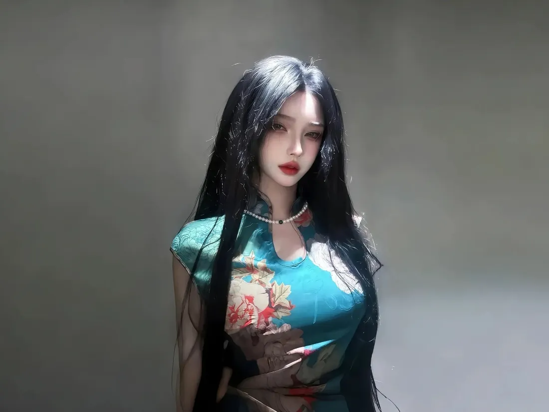 2k旗袍美女壁纸|灰色背景图 - 绿色旗袍「哲风壁纸」 2k旗袍美女壁纸|灰色背景图 - 绿色旗袍「哲风壁纸」