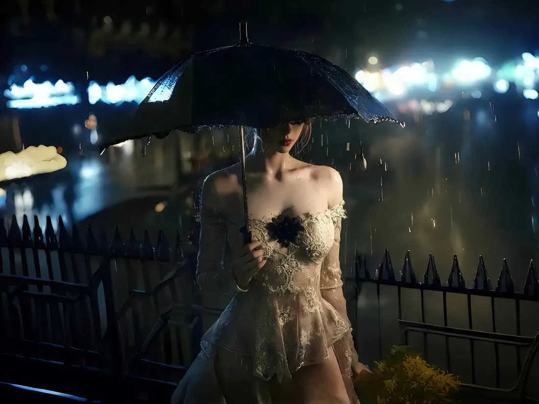 2k雨夜礼服女性壁纸|雨夜街景背景图片 - 都市夜景「哲风壁纸」 2k雨夜礼服女性壁纸|雨夜街景背景图片 - 都市夜景「哲风壁纸」