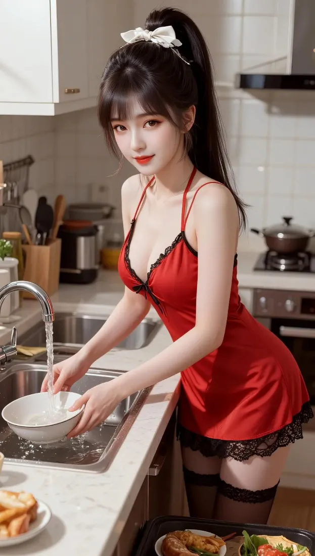红衣美女手机壁纸|厨房背景图片 - 洗碗居家黑丝「哲风壁纸」 红衣美女手机壁纸|厨房背景图片 - 洗碗居家黑丝「哲风壁纸」