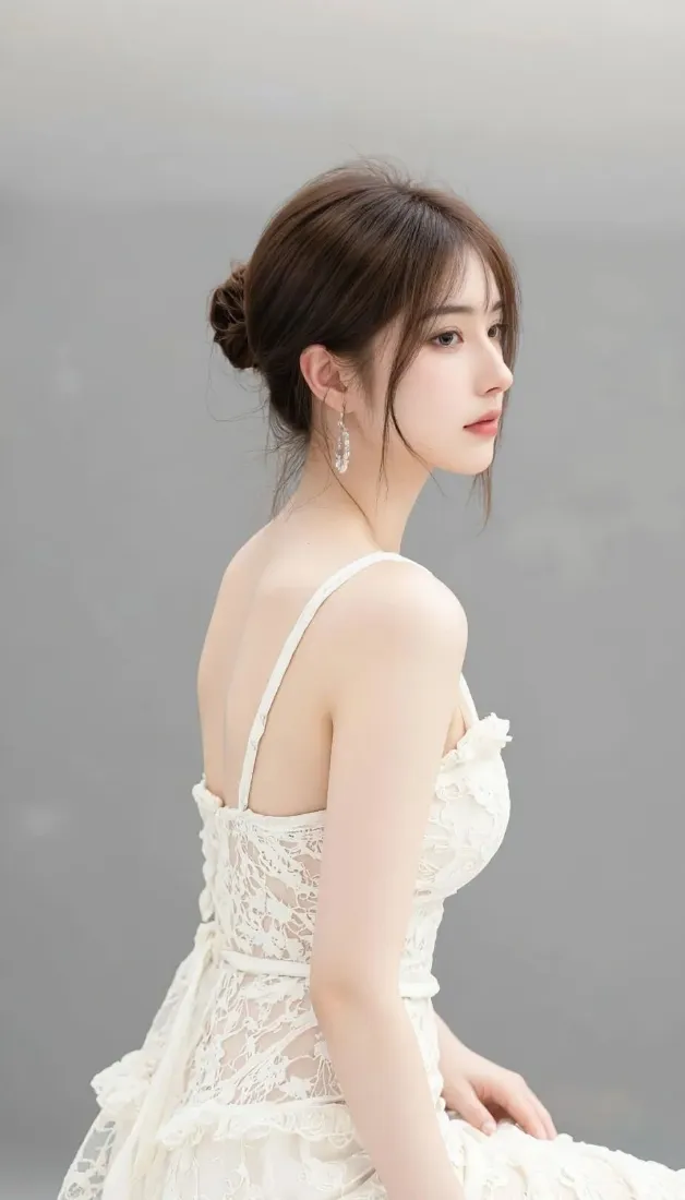 白衣美女手机壁纸|灰色背景图片 - 白色礼服「哲风壁纸」 白衣美女手机壁纸|灰色背景图片 - 白色礼服「哲风壁纸」