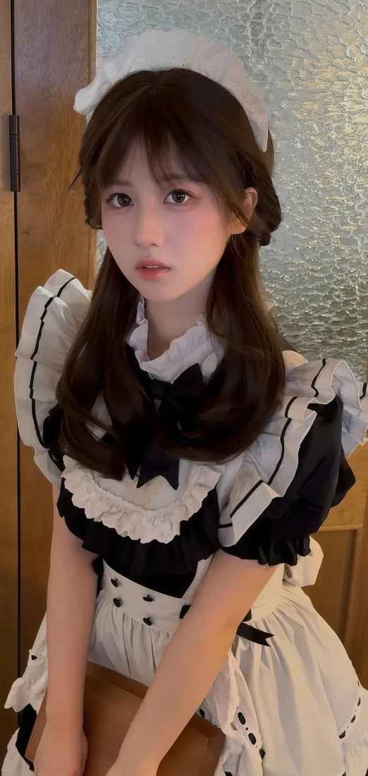 (女仆装美女手机壁纸|室内背景 - 甜美日系少女)「哲风壁纸」 (女仆装美女手机壁纸|室内背景 - 甜美日系少女)「哲风壁纸」