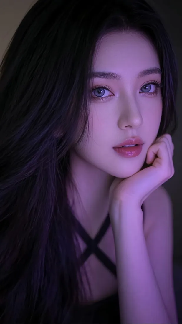 长发美女手机壁纸|暗调背景图片 - 紫色光线「哲风壁纸」 长发美女手机壁纸|暗调背景图片 - 紫色光线「哲风壁纸」