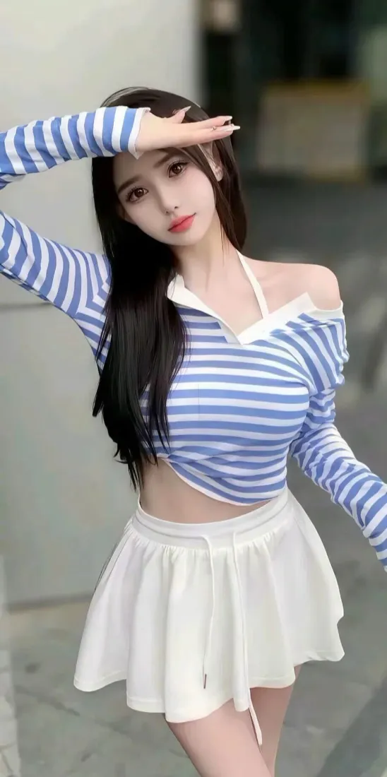 美女手机壁纸|街道背景图片 - 蓝白条纹穿搭「哲风壁纸」 美女手机壁纸|街道背景图片 - 蓝白条纹穿搭「哲风壁纸」