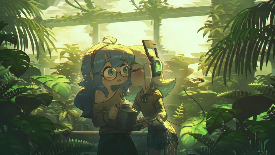 3k蓝发眼镜少女壁纸|植物园背景图片 - 百合绿植「哲风壁纸」 3k蓝发眼镜少女壁纸|植物园背景图片 - 百合绿植「哲风壁纸」