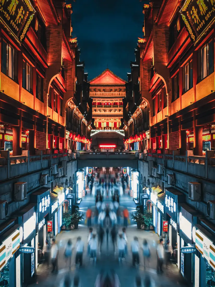 西安古街手机壁纸|夜景背景图片 - 游玩商业街「哲风壁纸」 西安古街手机壁纸|夜景背景图片 - 游玩商业街「哲风壁纸」